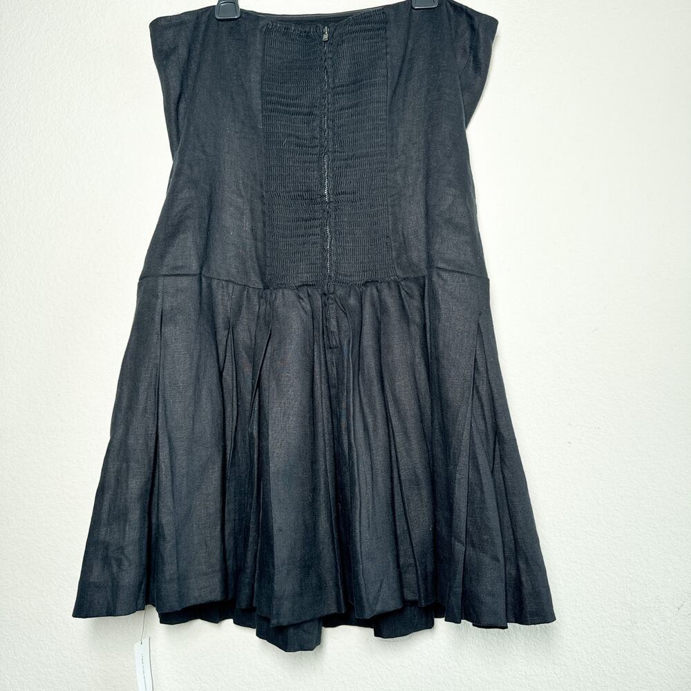 Reformation Isabeli Linen Strapless Mini Dress Black 10 NWT Summer - Picture 7 of 9